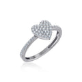14K White Gold Round Diamond Heart Shape Womens Sz 7 Designer Ring 3/8 Cttw crafted in 18K gold with natural diamonds