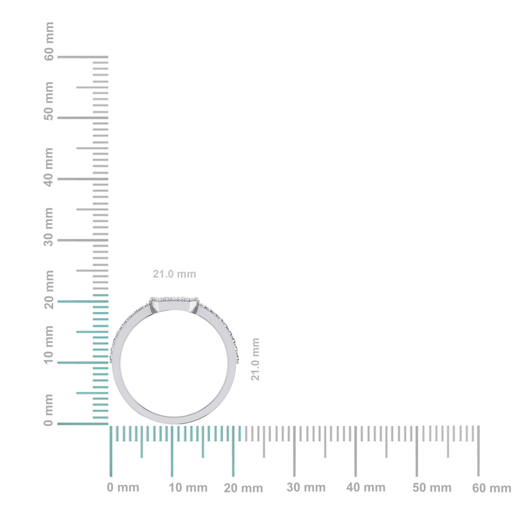 14K White Gold Round Diamond Womens Sz 7 Designer Ring 1/4 Cttw