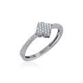 14K White Gold Round Diamond Womens Cluster Designer Ring 1/4 Cttw crafted in rose gold with brilliant-cut diamonds