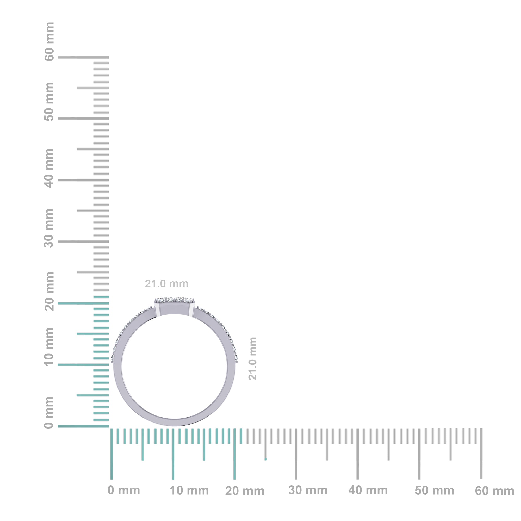 14K White Gold Round Diamond Womens Sz 7 Designer Ring 1/3 Cttw
