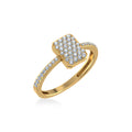 14K Yellow Gold Round Diamond Womens Cluster Designer Ring 1/3 Cttw crafted in rose gold with natural diamonds