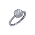 14K White Gold Round Diamond Womens Square Shape Sz 7 Designer Ring 3/8 Cttw crafted in rose gold with brilliant-cut diamonds