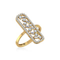 14K Yellow Gold Round Baguette Diamond Womens Sz 7 Designer Ring 5/8 Cttw crafted in 18K gold with round brilliant diamonds
