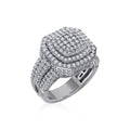 10K White Gold Diamond Square Shape Designer Mens Ring 3 Cttw crafted in rose gold with brilliant-cut diamonds