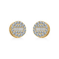 14K Yellow Gold Round Baguette Diamond Stud Earrings 3/8 CTTW