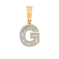 10K Yellow Gold Baguette Diamond Initial G Letter Pendant 1/2 Cttw