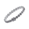 10K White Gold Round Baguette Diamond Designer 7 Inch Bracelet 2-3/8 Cttw crafted in rose gold with round brilliant diamonds