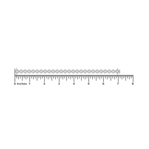 10K White Gold Round Baguette Diamond Designer 7 Inch Bracelet 2-3/8 Cttw