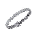 10K White Gold Round Baguette Diamond Designer 7 Inch Bracelet  2-3/8 Cttw crafted in 18K gold with round brilliant diamonds