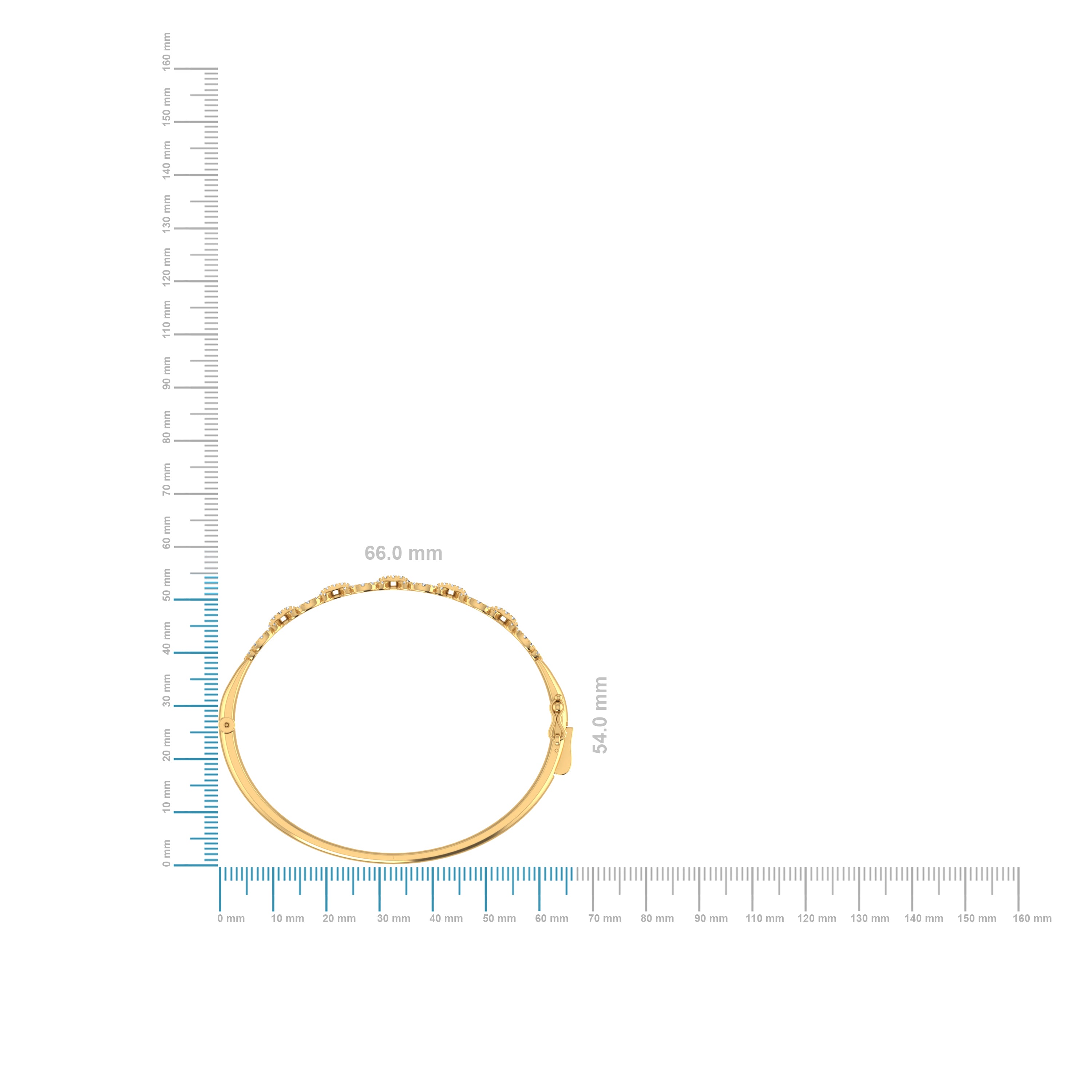 10K Yellow Gold Round Diamond Designer Bangle Bracelet 1 Cttw