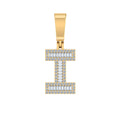 10K Yellow Gold Baguette Diamond Initial I Letter Pendant 1/3 Cttw
