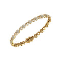10K Yellow Gold Round Diamond Heart Designer 7 Inch Bracelet 2-1/6 Cttw crafted in 18K gold with round brilliant diamonds