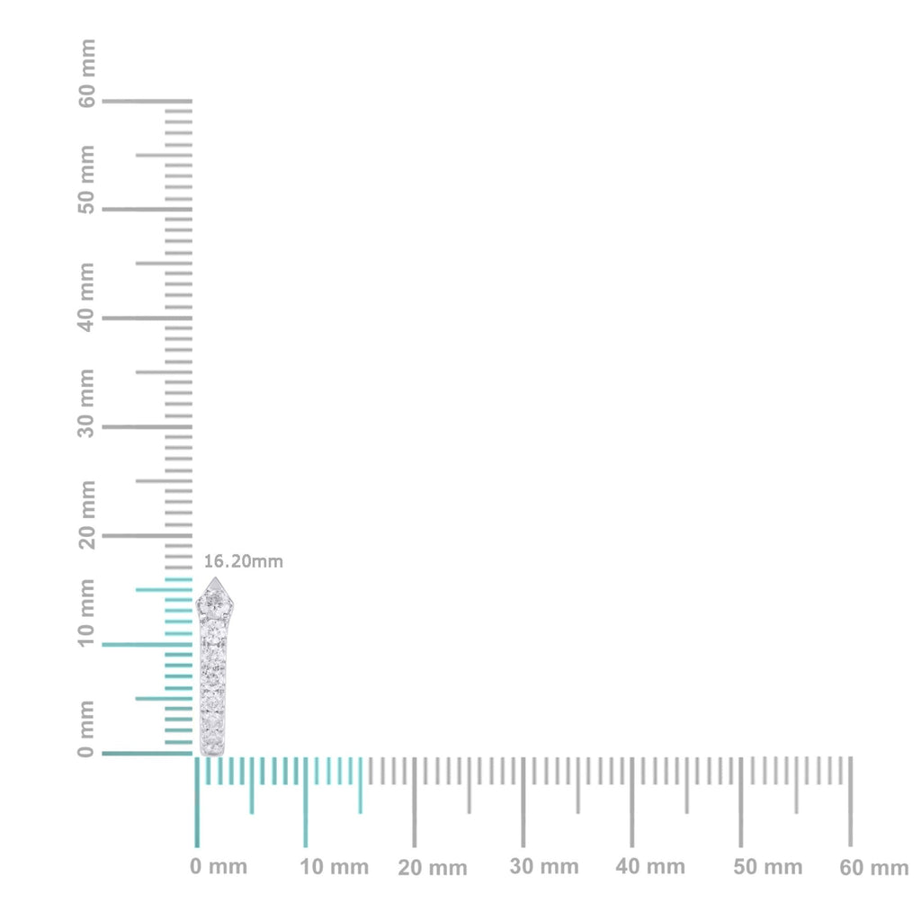 10K White Gold Round Diamond Designer Hoop Earring 1/2 Cttw