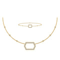 14K Yellow Gold Round Necklace Bracelet Set 3/4 Cttw crafted in 18K gold with natural diamonds