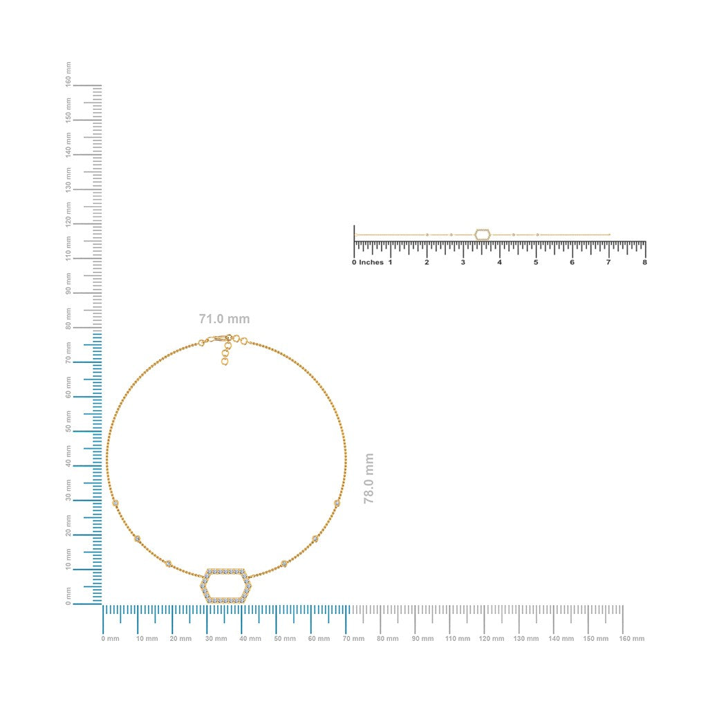 14K Yellow Gold Round Necklace Bracelet Set 3/4 Cttw