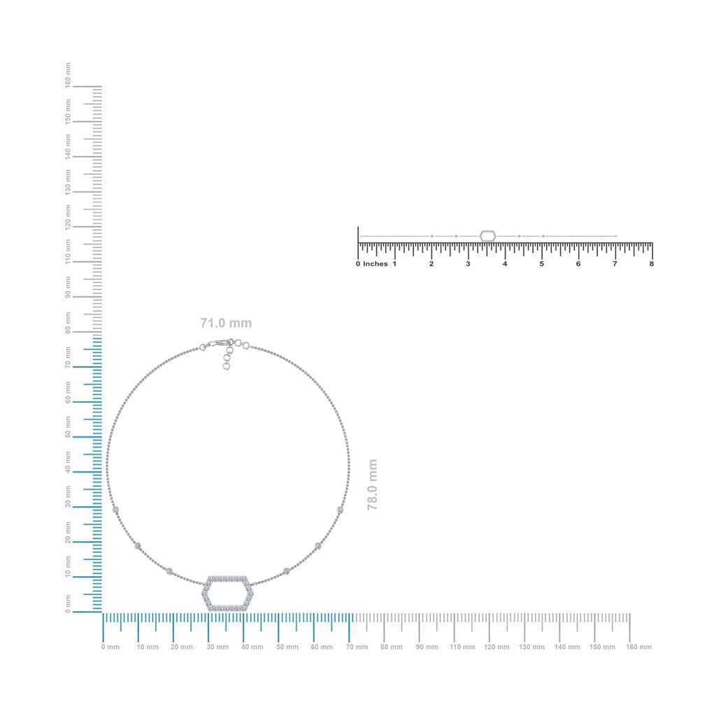 14K White Gold Round Necklace Bracelet Set 3/4 Cttw