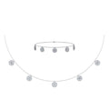 14K White Gold Baguette Round Necklace Bracelet Set 1 Cttw