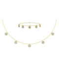 14K Yellow Gold Baguette Round Necklace Bracelet Set 1 Cttw