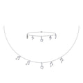14K White Gold Music Note Necklace Bracelet Set 1/3 Cttw