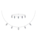 14K White Gold Marquise Shape Necklace Bracelet Set 1 Cttw