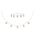 14K Yellow Gold Marquise Shape Necklace Bracelet Set 1 Cttw