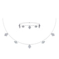 14K White Gold Hamsa Hand Evil Eye Necklace Bracelet Set 1-1/4 Cttw crafted in rose gold with brilliant-cut diamonds