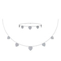 14K White Gold Heart Necklace Bracelet Set 1-3/4 Cttw crafted in yellow gold with brilliant-cut diamonds