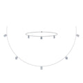 14K White Gold Baguette Link Necklace Bracelet Set 7/8 Cttw