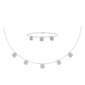 14K White Gold Square Necklace Bracelet Set 1-1/3 Cttw crafted in yellow gold with natural diamonds