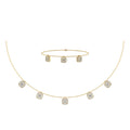 14K Yellow Gold Square Necklace Bracelet Set 1-1/3 Cttw crafted in 18K gold with round brilliant diamonds