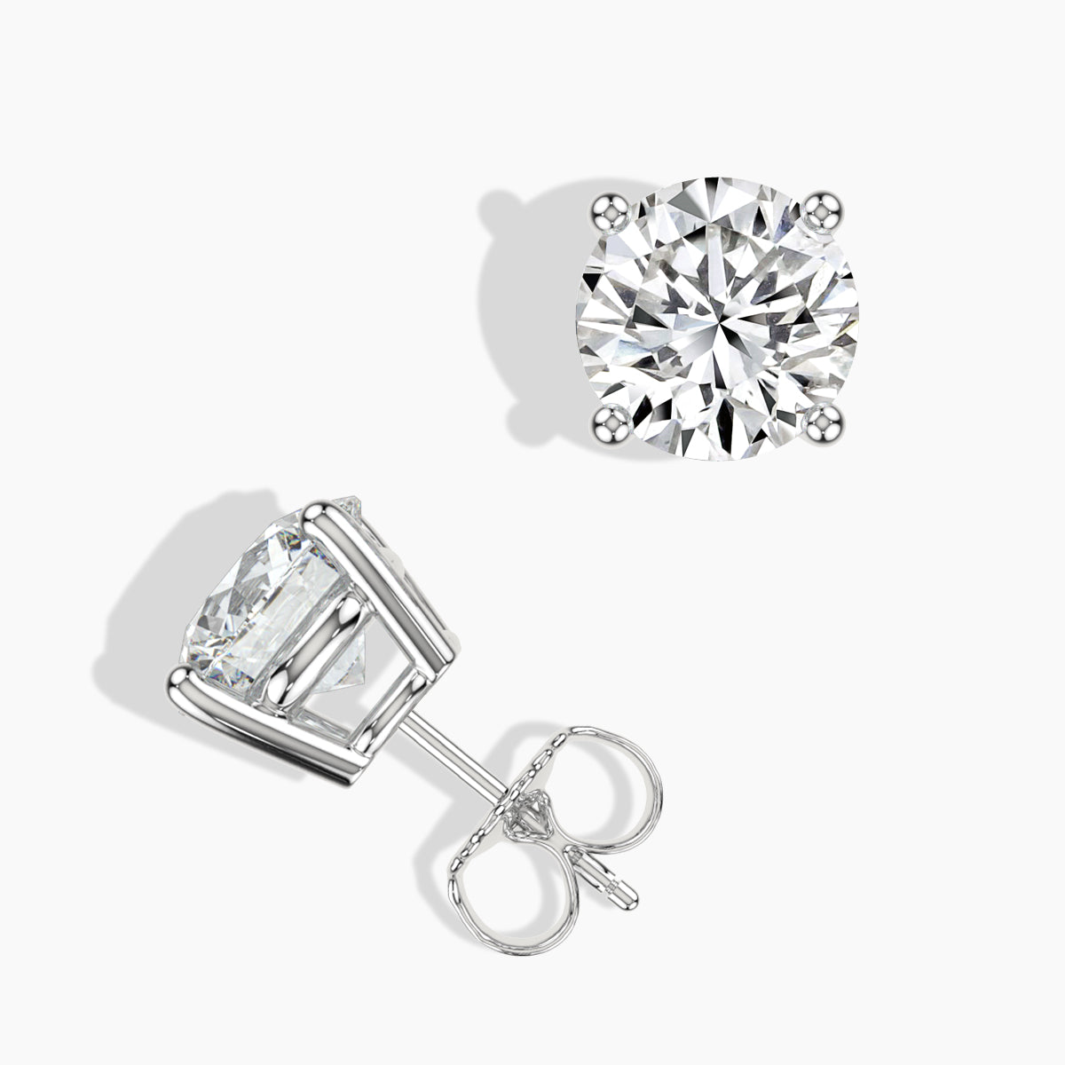Lab Grown Diamond Classic 4 Prong 6.00 Ctw Studs with Medium Push Back