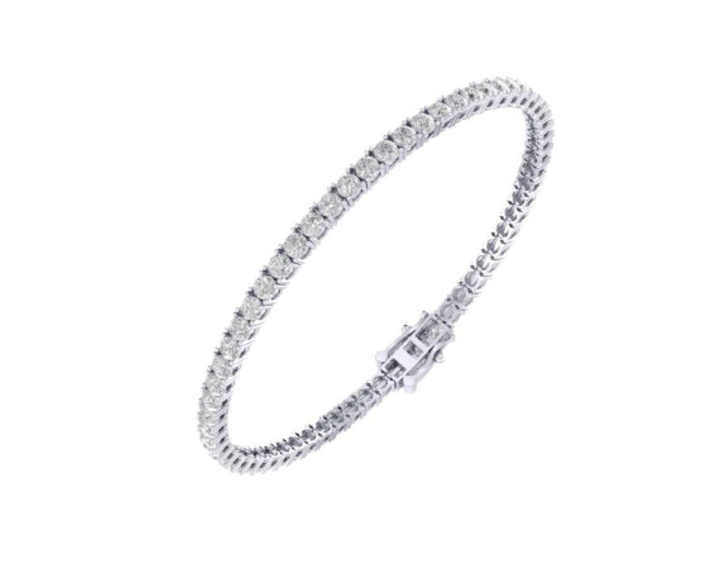 10K White Gold 3mm Round Cvd Diamond 8 Inch Tennis Bracelet 6-1/3 Cttw crafted in yellow gold with natural diamonds