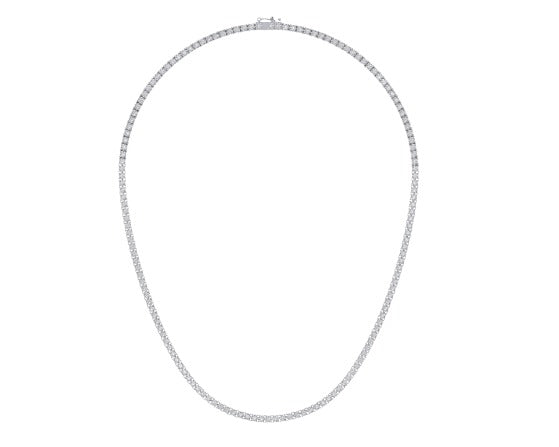 10K White Gold 3mm Round Cvd Diamond 18 Inch Tennis Necklace 15-5/8 Cttw crafted in 18K gold with brilliant-cut diamonds