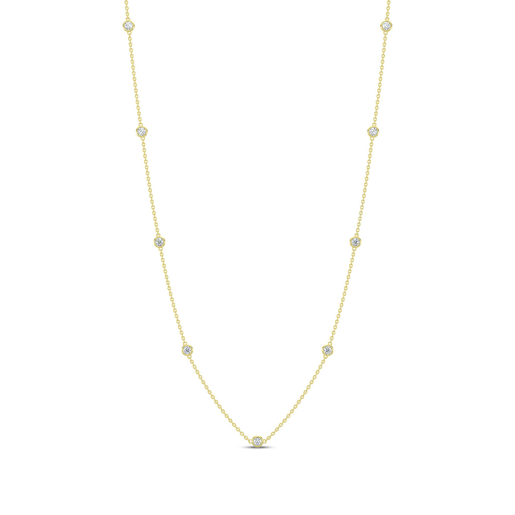 Classic 0.25 Ctw Diamond Station Necklace with 9 Stones