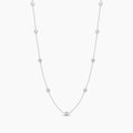 Classic 0.50 Ctw Diamond Station Necklace with 9 Stones