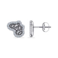 10K White Gold Nugget Diamond Stud Earrings 1/10 Cttw crafted in yellow gold with brilliant-cut diamonds