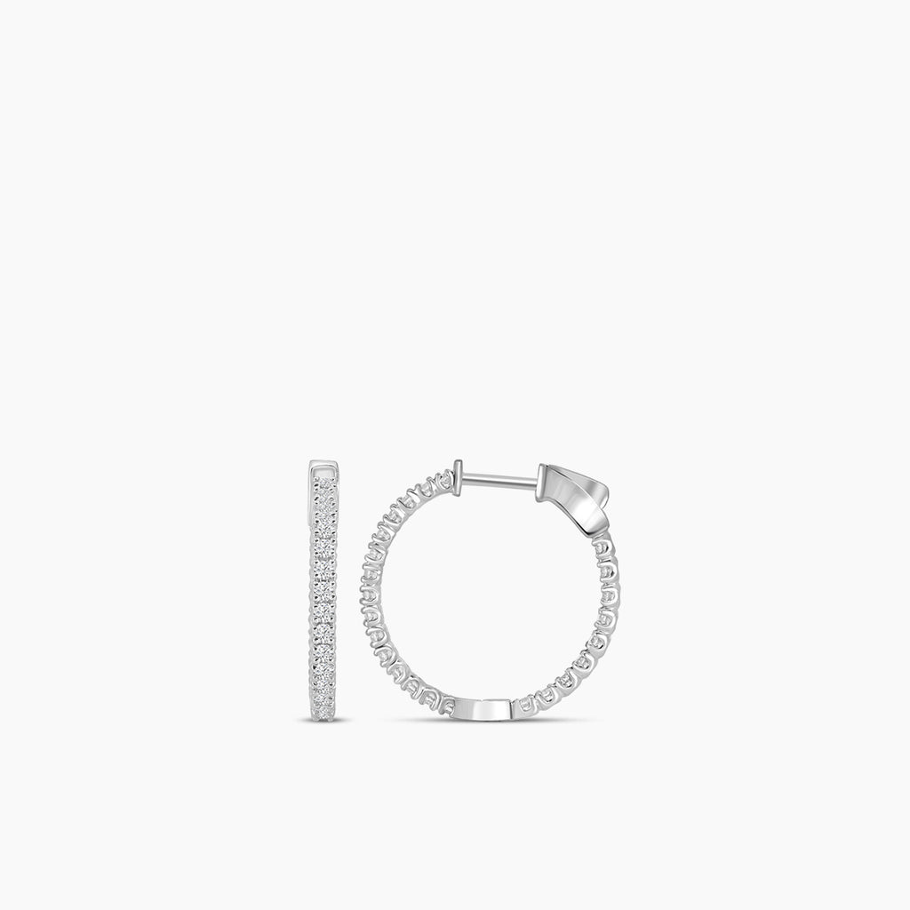 14KW 1.00 Ctw Diam In Out Hoops RD Shape