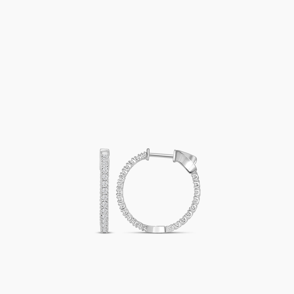 14KW 1.00 Ctw Diam In Out Hoops RD Shape