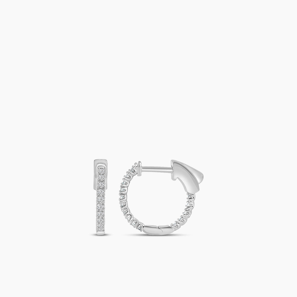 0.25 Ctw Inside Out Diamond Round Shape Earring Huggies