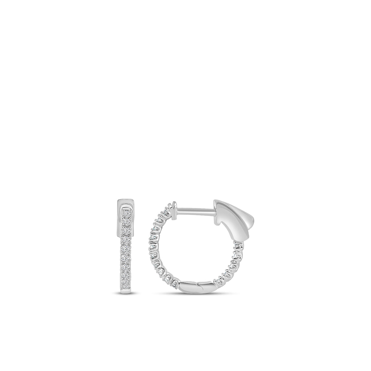 0.25 Ctw Inside Out Diamond Round Shape Earring Huggies