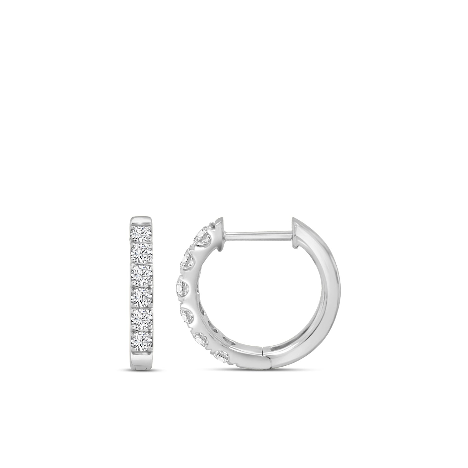 1.00 Ctw Diamond Round Earring Huggies