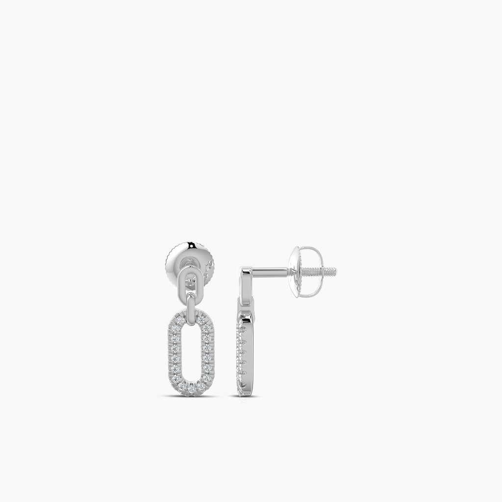 0.10 Ctw Diamond Paper Clip Earring