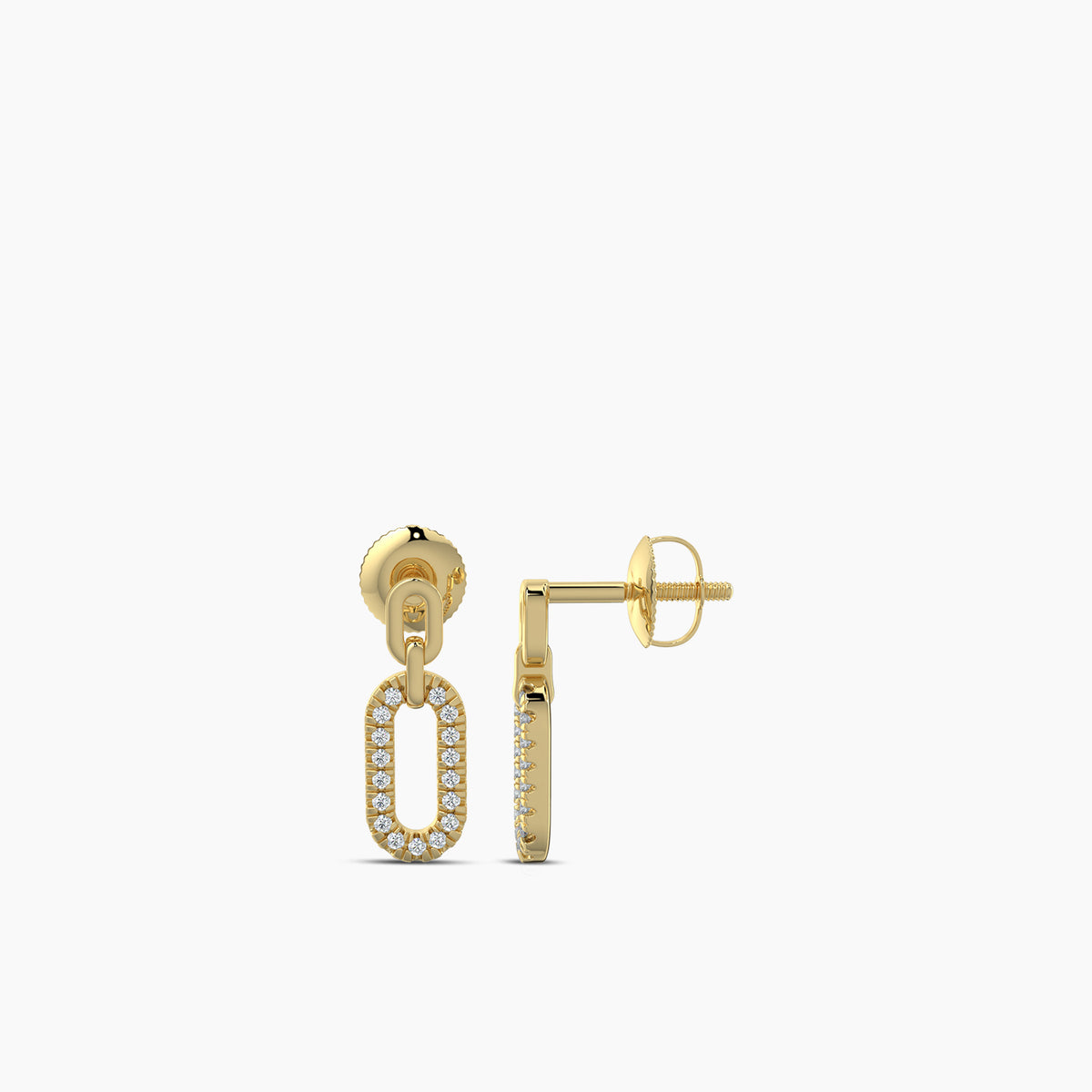 14KR 0.10 Ctw Diamond Paper Clip Earring