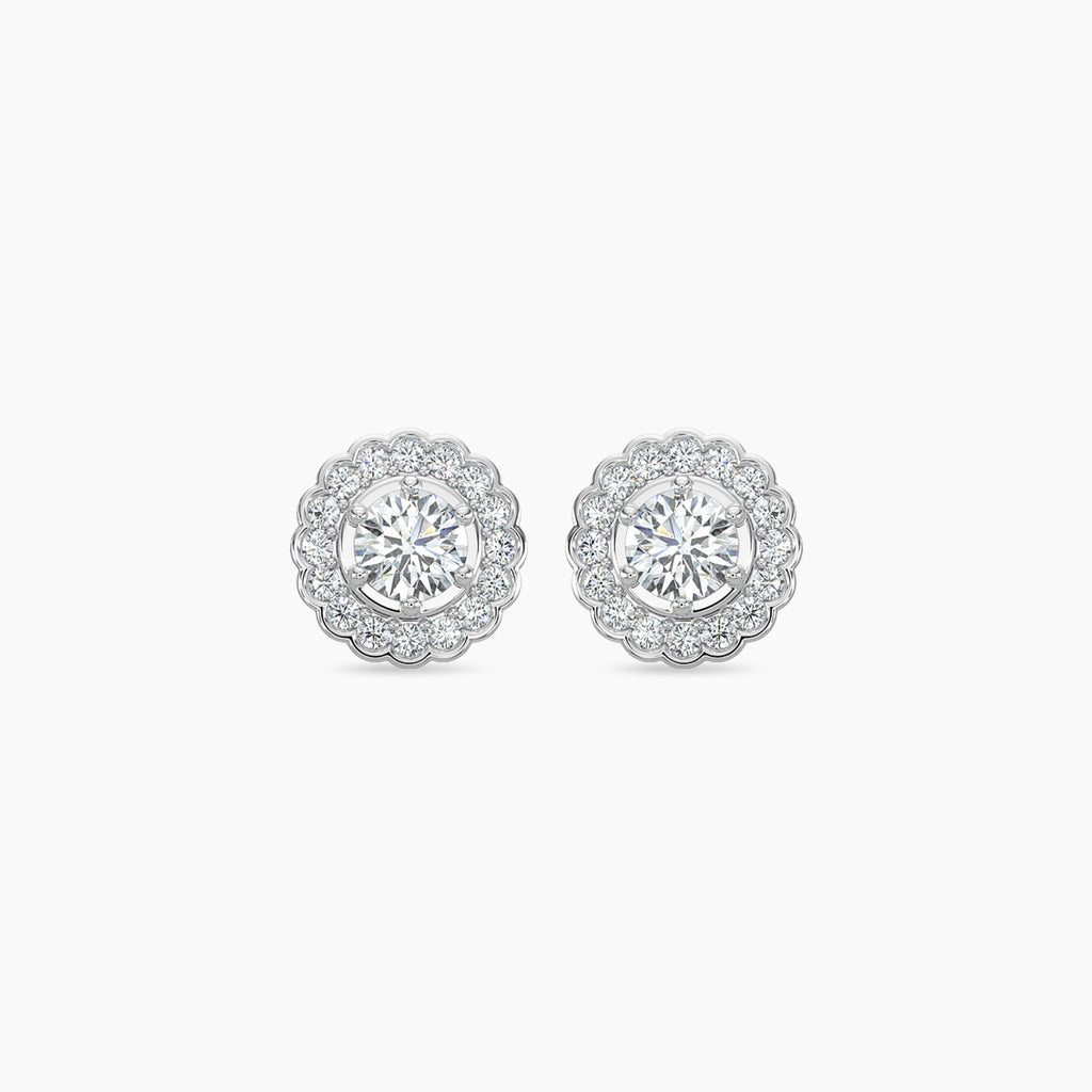 1ctw Diam Cluster Flower earring with CTR .33X2