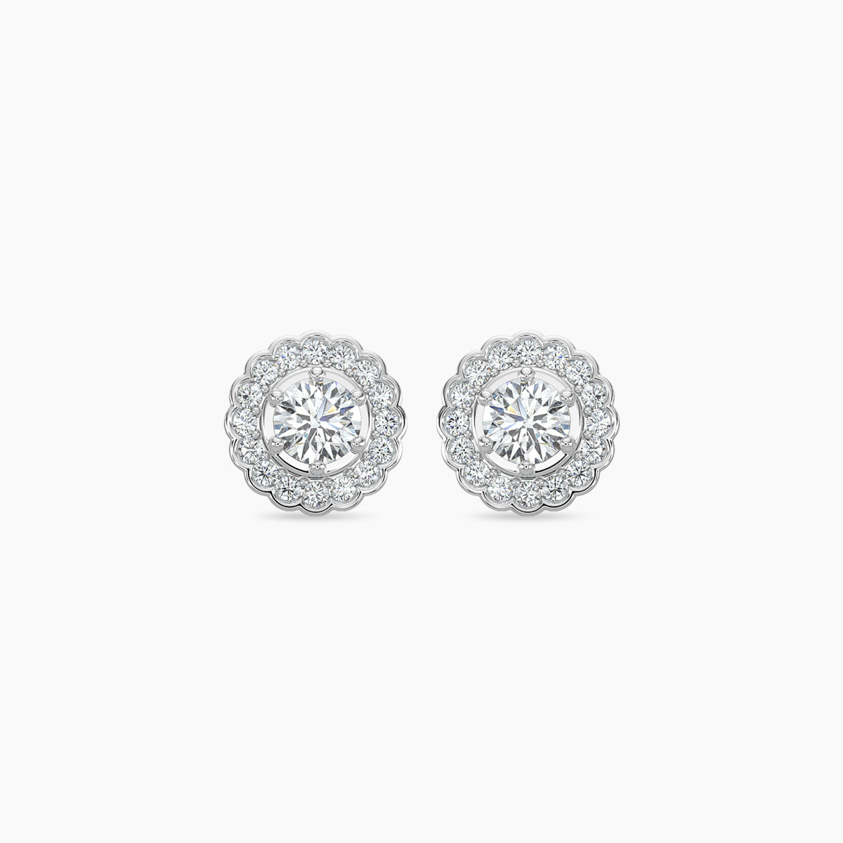 1ctw Diam Cluster Flower earring with CTR .33X2