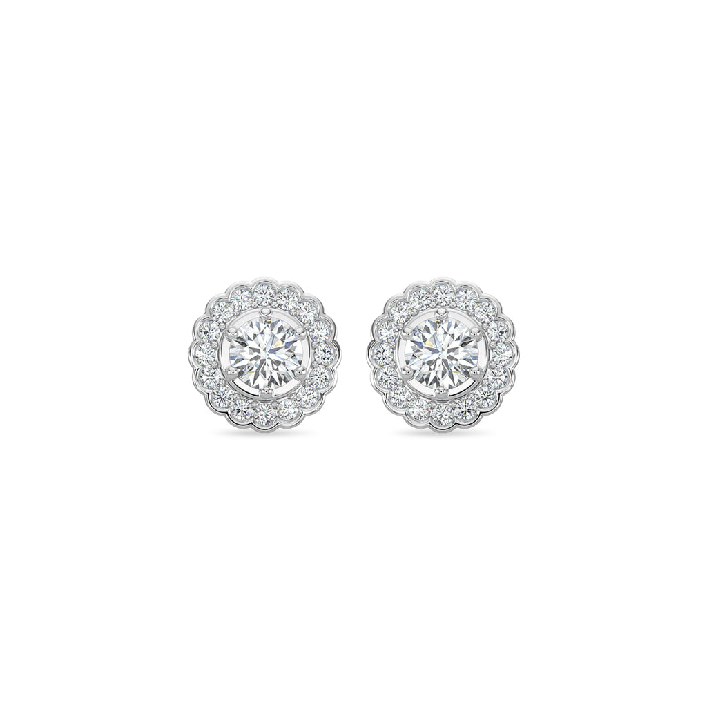 1ctw Diam Cluster Flower earring with CTR .33X2