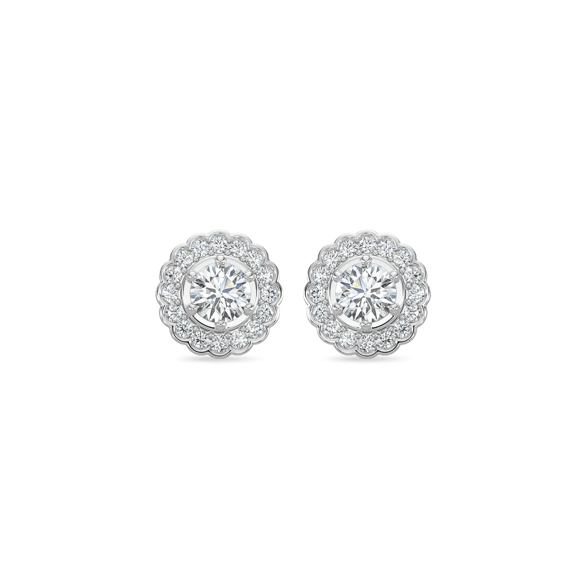 1ctw Diam Cluster Flower earring with CTR .33X2