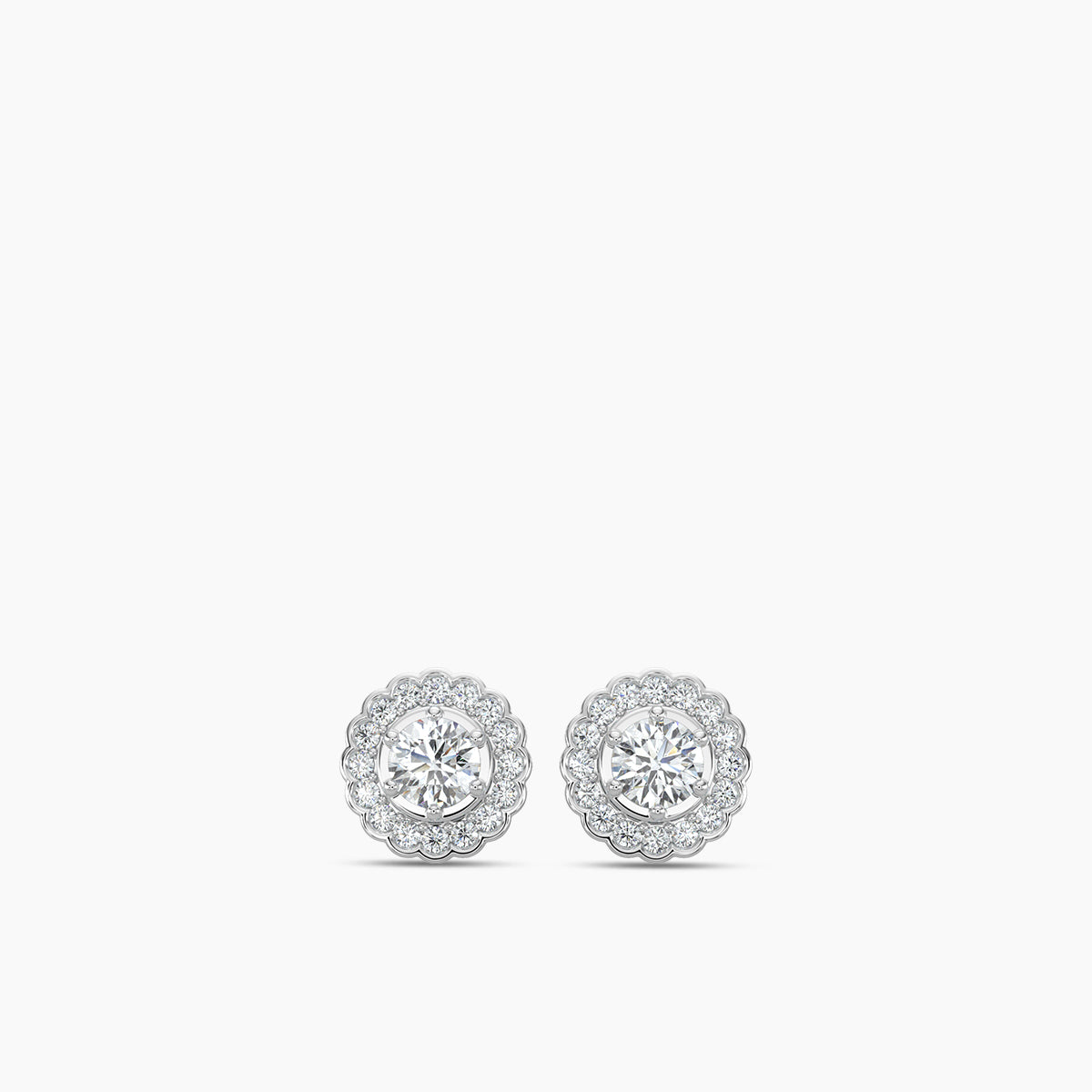 14KW 1ctw Diam Cluster Flower earring with CTR .33X2