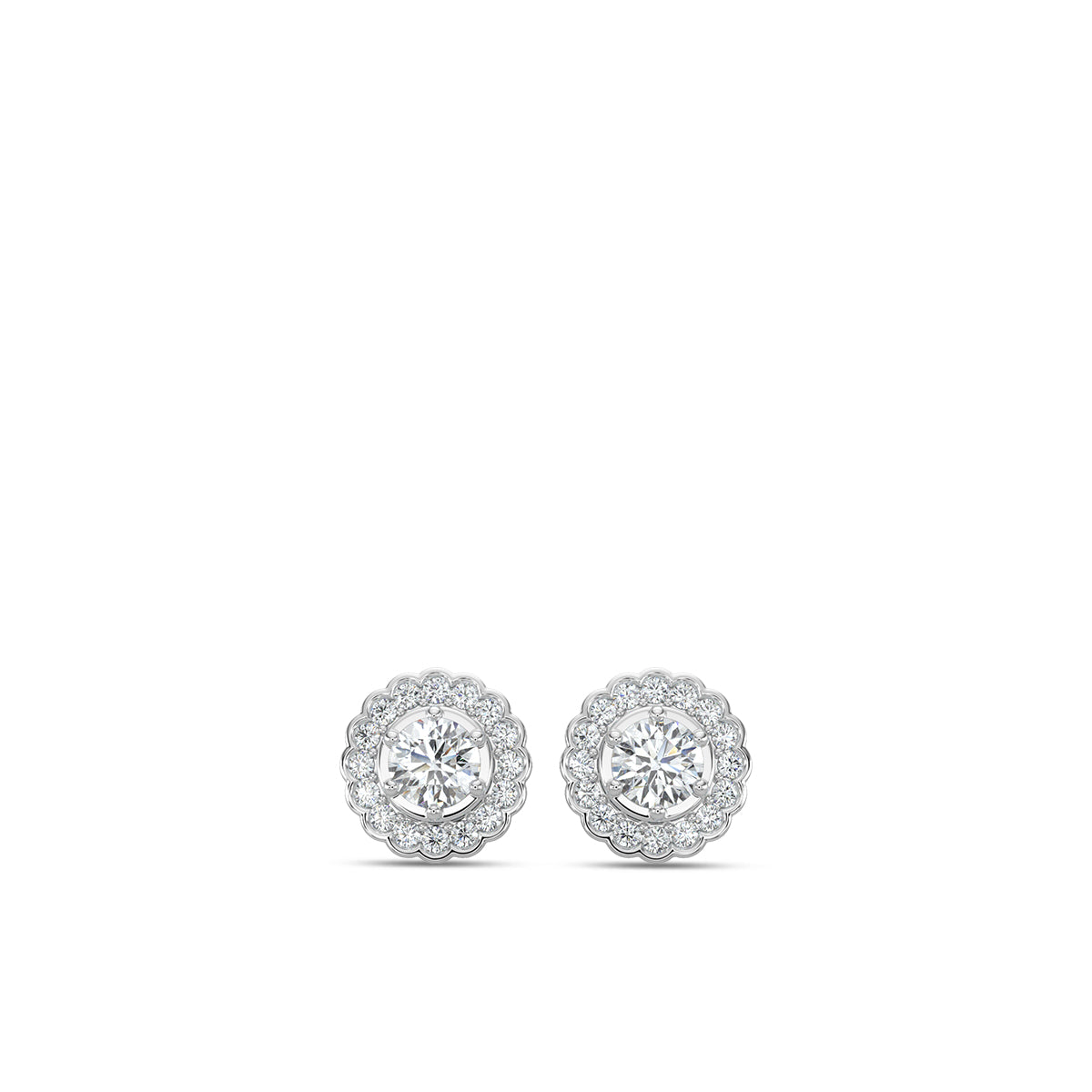 14KW 1ctw Diam Cluster Flower earring with CTR .33X2