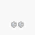 14KW 1.15ctw Diam Cluster Hexagon Earring with CTR .33X2